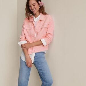 Tommy Bahamas Two Palms Linen Raw-Edge Jacket | Size S